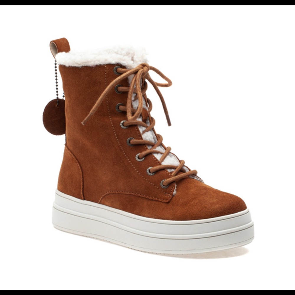 Brand New Jslides TORRIE Cognac Waterproof Suede Boot